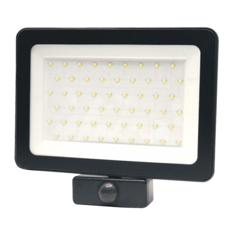 LED Floodlight With Motion Sensor SMD 50w 4000Lm Neutral White Light 4000k